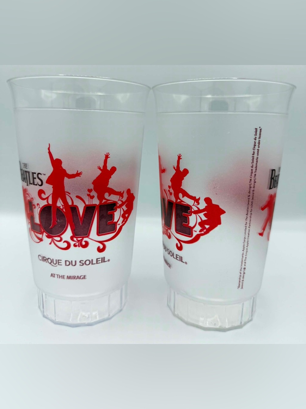 The Beatles “Love” Cirque du Soleil At The Mirage Las Vegas Set Of 2 Cups